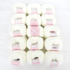 毛糸 LOVE＆Knit  リセ・モール 15玉セット 1玉30ｇ 54ｍ ポリエステル100％ ホワイト モールヤーン 未使用品