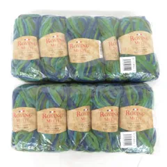 毛糸 ロービング・マルチカラー 段染タイプ 10玉セット 1玉40ｇ30ｍ グリーン系 未使用品