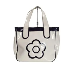 MARY QUANT(マリークワント) トートバッグ - 白×黒 フラワー(花)