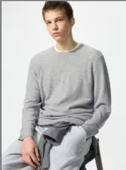 UNIQLOカシミヤクルーネックセーター  478543 03GRAY XL