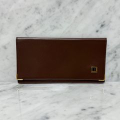 極美品✨Dunhill ダンヒル 長財布 札入れ レザー ブラウン ゴールド