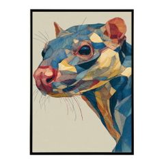 カラフルなペンギンの原画 27.3×22cm キャンバス 絵画 現代アート 動物
