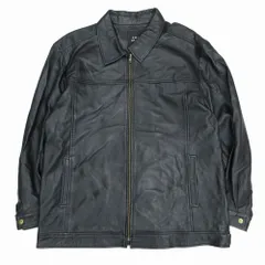 monsieur PARIS ムッシュパリ 羊革 ラムレザージャケット ブルゾン ジップアップ ブラック 445601-01 サイズ3L メンズ 【中古】のサムネイル
