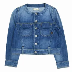 YANUK ヤヌーク ノーカラー デニムジャケット ジージャン ショート丈 クロップド 57182282 サイズXS レディース 【中古】