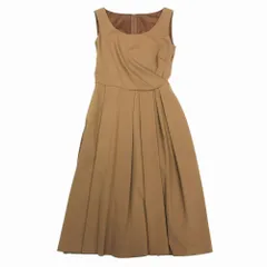 FOXEY NEWYORK フォクシーニューヨーク 22641 ワンピース ノースリーブ ストレッチ ひざ丈 ブラウン サイズ40 M レディース 【中古】