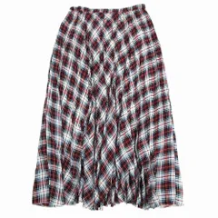 DRESSTERIOR ドレステリア チェック柄 ロング ギャザー スカート プリーツ 085-76002 レッド サイズS レディース 【中古】