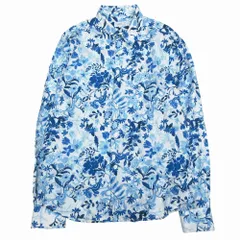 agnes.b homme アニエスベーオム W771IBP3 花柄 レザール トカゲ シャツ 長袖 トップス ブルー サイズ40 L メンズ 【中古】