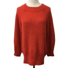 スピック&スパン Spick&Span セーター ニット ラウンドネック プルオーバー 無地 ウール 長袖 赤 レッド