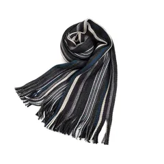 [スペイド] 日本製マフラー メンズ マフラー チェック ストライプ ストール リバーシブル【w211】(ネイビー)