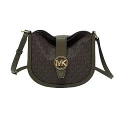 MICHAEL KORS(マイケルコース) ショルダーバッグ美品  - ブラウン×ダークグリーン レザー