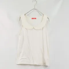 F 【 earth music & ecology Red Label アース ミュージック アンド エコロジー レッドレーベル 】 アイボリー まる襟  上品 フェミニン インナー ノースリーブ 春夏 S303 2306E2878