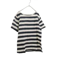 L【美品 | studio CLIP / スタジオクリップ 】コットン100％ 太ボーダーカットソー 半袖 ブラックxオフホワイト 厚手 夏秋 S157