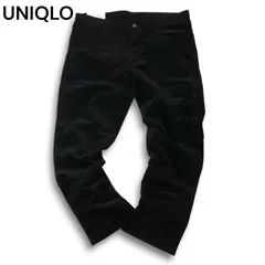 【新品 未使用】 UNIQLO ユニクロ リブレス コーデュロイ スリムフィット ストレッチ パンツ Sz.36 メンズ 黒 大きいサイズ