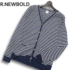 R.NEWBOLD ポールスミス 通年★ インディゴ ボーダー カーディガン 羽織り Sz.L メンズのサムネイル