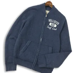 HOLLISTER ホリスター 秋冬 ダメージ加工★ 裏起毛 スウェット ジップ ジャケット ブルゾン Sz.M メンズ 紺 ネイビー