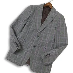 BIGLIDUE ビリドゥーエ 秋冬★ ウール グレンチェック テーラード ジャケット ブレザー Sz.46 メンズ グレー 日本製