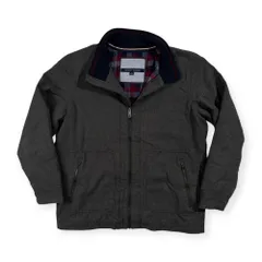 TOMMY HILFIGER トミーヒルフィガー 裏チェック ジップアップ ハイネック 中綿 ジャケット ブルゾン サイズ L /グレー系