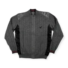 TOURSTAGE ツアーステージ ケーブル編み 裏地付き ウールニット 中綿 ジャケット ジップアップ サイズ LL /グレー系/ゴルフ/メンズ