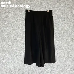 earth music&ecology 黒 ワイドパンツ ゴムウエスト Fサイズ