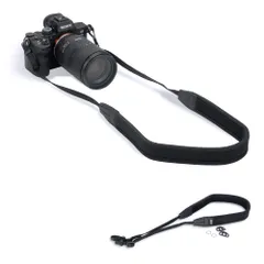 JJC ミラーレスカメラ ネックストラップ ショルダーベルト Sony ZV-E10 A7C A6600 A6500 A6400 A7 IV III A7R V IV A7S III A9 II Fujifilm X-T5 X-T4 X-T30  [ブラック]のサムネイル