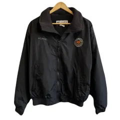 Columbia コロンビア ブルゾン ナイロンジャケット 裏地フリース フルジップ ハイネック ワンポイントロゴ 刺繍 黒 Mサイズ No.U465