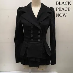 BLACK PEACE NOW * ショートジャケット BPN / ショート丈フリルダブルジャケット / ブラックピースナウ BLACK