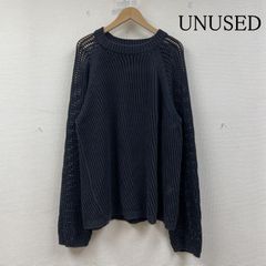 美品】UNUSED 5G crew neck mix knit ネイビー - メルカリ