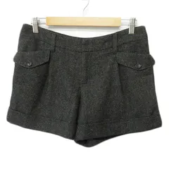 コムサイズム COMME CA ISM ショートパンツ ロールアップ ウール混 L チャコール 黒 ブラックのサムネイル