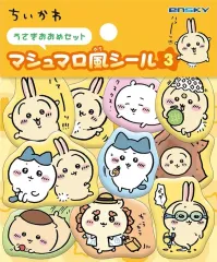 【新品】キーホルダー うさぎおおめセット マシュマロ風シール3 「ちいかわ なんか小さくてかわいいやつ」