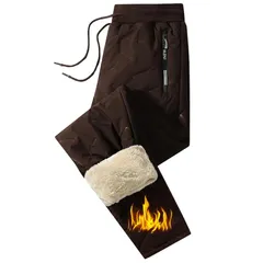 [Candy Kiosk] スウェットパンツ メンズ ズボン 裏起毛 中綿 ジョガー アウトドアパンツ ウエストゴム 裏ボア フリース ダウンパンツ 部屋着 暖かい 防寒 防風 冬 春 秋