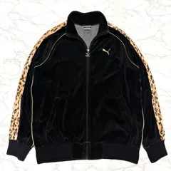 トレンド【PUMA プーマ】豹柄 ロゴ 刺繍/ベロア ジャージ トラックジャケット/ジャケット ブルゾン