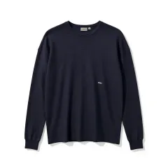 DBSR メンズ ワッフル 長袖 Tシャツ ネイビー L