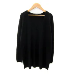 セオリー Theory ニットチュニック 長袖 Vネック 無地 S 黒 ブラック /SY31