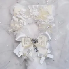 10cm ちびぐるみ ぬい服 ホワイト天使 にじぱぺっと しっぽ付き パールチェーン付属 #1