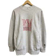 USA製 Champion チャンピオン REVERSE WEAVE 刺繍 BSM ラグランスウェット トレーナー 裏起毛 ライトグレー Lサイズ No.L641