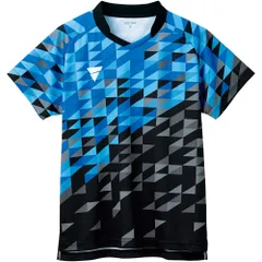 ヴィクタス VICTAS 卓球 ゲームシャツ V-GS220 シャツ ウェア JTTA公認 2021年全日本選手権モデル 吸汗速乾 ストレッチ 伸縮 軽量  512101 1050 ブラック×ブルー