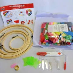 刺しゅうキット 刺繍ツールセット 刺繍糸 刺繍針糸通し 刺繍はさみ 刺繍枠