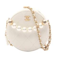 シャネル CHANEL ショルダーバッグ マトラッセ ラウンド ミニ AP0999 ホワイト ラムスキン（羊革） マトラッセ ラウンド ミニ チェーンショルダー レディース