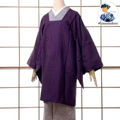 和装コート 道行 ロング丈 正絹 草花柄 古代紫 手縫い 着物 kimonolove【未使用品 新古品 一点物 オゾン消臭サービス】A-2610
