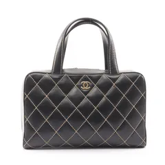 シャネル CHANEL ハンドバッグ ワイルドステッチ ブラック レザー ワイルドステッチ トートバッグ ポーチ無 レディース Used A