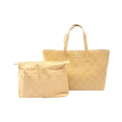 シャネル CHANEL トートバッグ ワイルドステッチ ベージュ レザー ワイルドステッチ トートバッグ レディース Used B