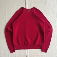 90s　vintage　ヴィンテージ　MADE IN USA　アメリカ製　FOTL　FRUIT OF THE LOOM　フルーツオブザルーム　短丈ラグランスウェット　トレーナー　コンパクト　無地　赤　レッド　raglan sleeve sweat shirt
