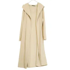 M【 INGNI / イング 】ロングカーディガン フード付き長袖 ベージュ ポケット付き S415