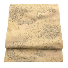 袋帯/ベージュ×金/美品/西陣/仕立上がり/12017