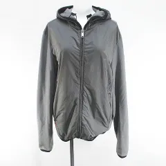 プラダ PRADA 98339 長袖 パーカー ジャケット 薄手 M 灰系 グレー ジップアップ ポケット 切替のサムネイル