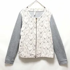 M【 超美品 | CELEGOSSIP / セレゴシップ 】 レーススウェット ジップアップ ブルゾン グレー 長袖 春秋 T969_2404/105