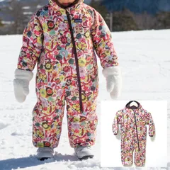 リバーシブル◎【Patagonia】パタゴニア ジャンプスーツ ジャンパー スキー ウェア ウエア ウィンター スポーツ オールインワン つなぎ ジップ フード アウトドア 花柄 フラワー ピンク ブラウン 子ども キッズ /M39281ja