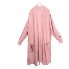 S【 美品 | GLOBAL WORK / グローバルワーク 】春ニット ロングカーディガン くすみピンク 羽織 お尻まですっぽり隠れる 長袖 春秋 T952_2404/113