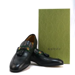 GUCCI グッチ インターロッキング G ウェブ タッセル ローファー 12.5サイズ（約31.5cm） レザー ブラック 6247201W610 新品未使用