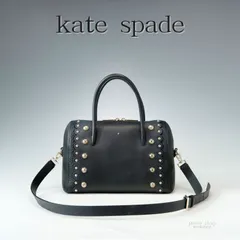 【希少】kate spade ケイトスペード  Madison Stewart Street Studded 2way スタッズ サッチェル 黒 レザー ショルダー ボストン